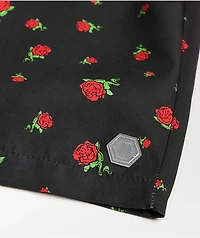 Empyre Grom Roses Black & Red Elastic Waist Board Shorts