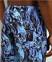 Empyre Grom Smokeshow Skulls Blue & Black Board Shorts