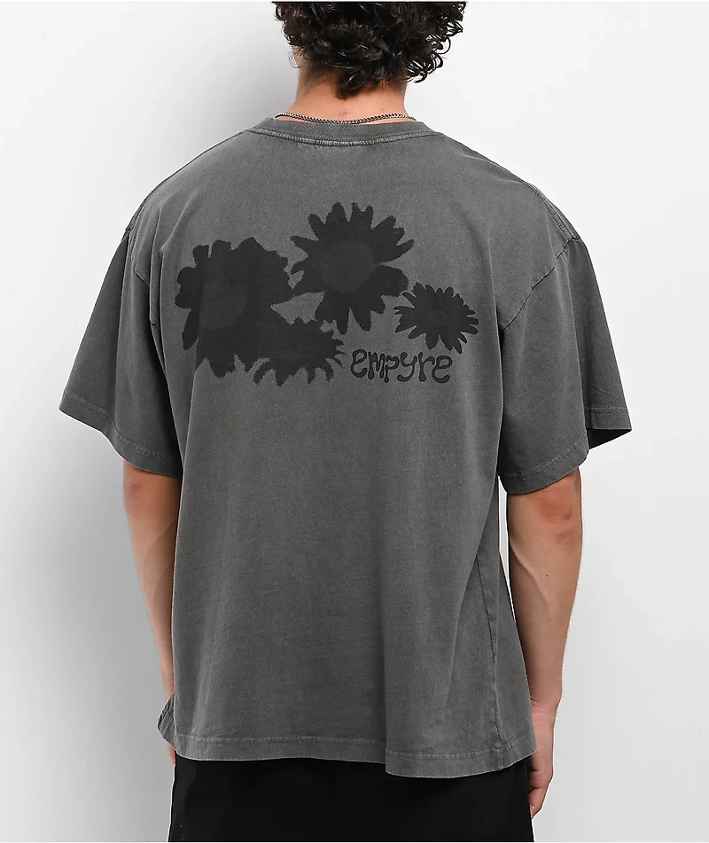 Empyre Grunge Flower Vintage Grey T-Shirt