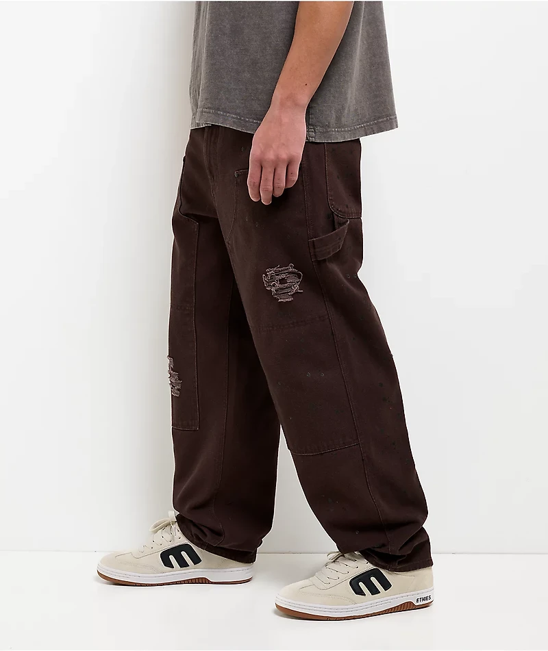 Empyre Hammer Dude Brown Canvas Loose Fit Skate Pants