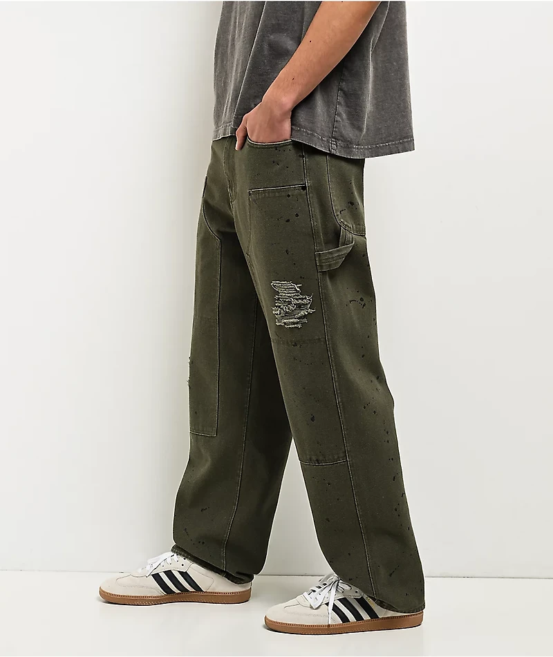 Empyre Hammer Man Green Canvas Loose Fit Carpenter Skate Pants
