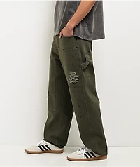 Empyre Hammer Man Green Canvas Loose Fit Carpenter Skate Pants
