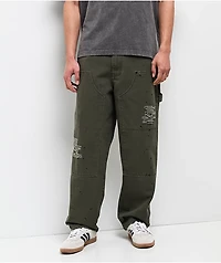 Empyre Hammer Man Green Canvas Loose Fit Carpenter Skate Pants