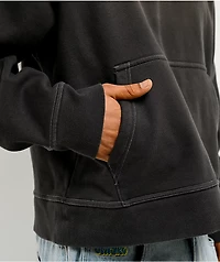 Empyre Hangnail Black Wash Crop Hoodie