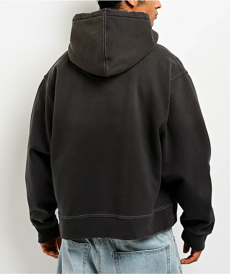 Empyre Hangnail Black Wash Crop Hoodie