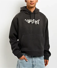 Empyre Hangnail Black Wash Crop Hoodie