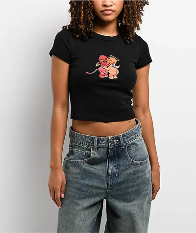 Empyre Heavenly Hugs Black Crop T-Shirt