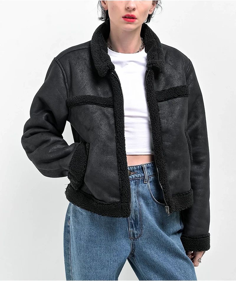 Empyre Hendrix Black Shearling Jacket