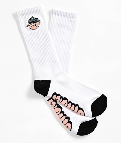 Empyre Here Piggy White Crew Socks