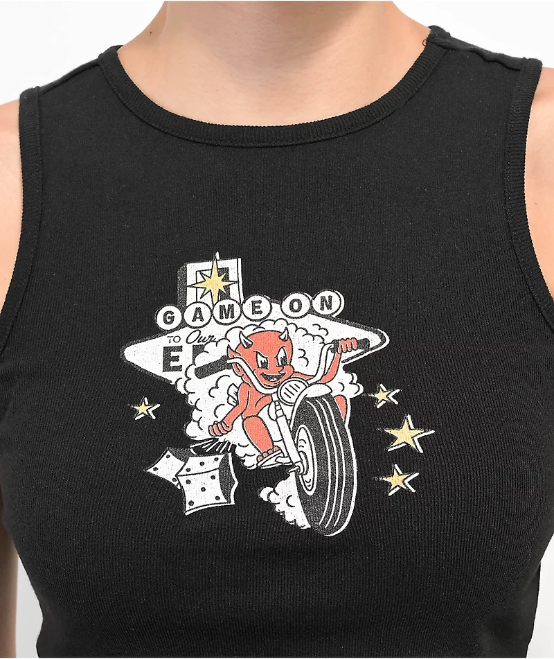 Empyre High Roller Black Crop Tank Top