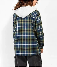 Empyre Holly Blue & Green Hooded Flannel Shirt