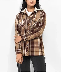 Empyre Holly Brown Hooded Flannel Shirt
