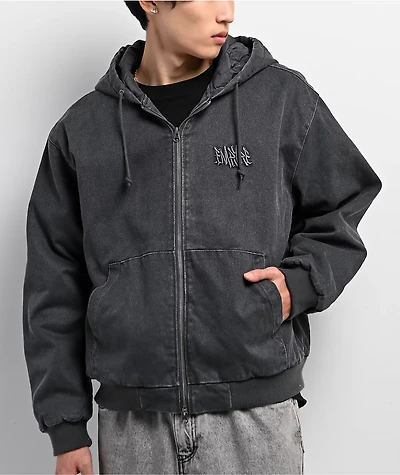 Empyre Hooded Black Wash Chore Jacket