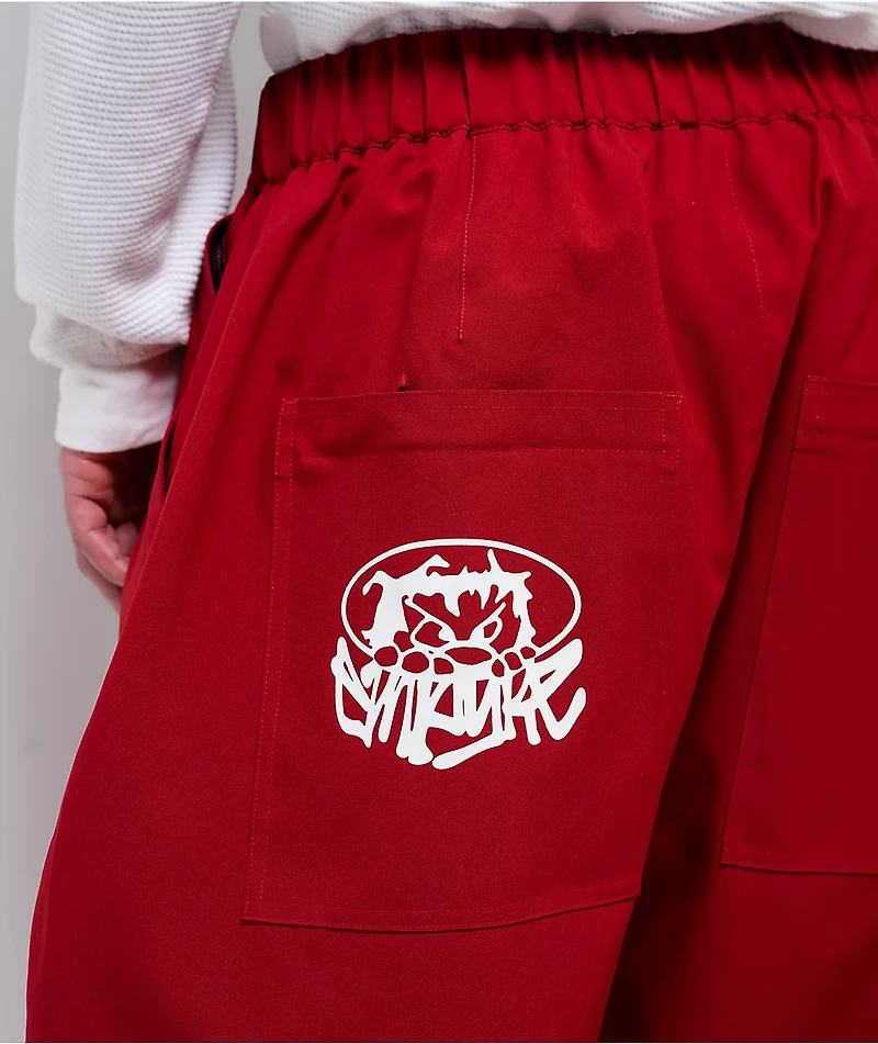 Empyre Hyak Red Loose Fit 10K Snowboard Pants
