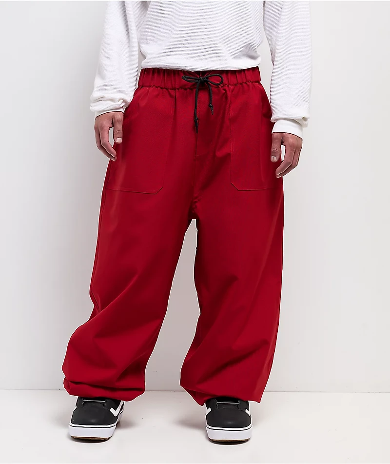 Empyre Hyak Red Loose Fit 10K Snowboard Pants