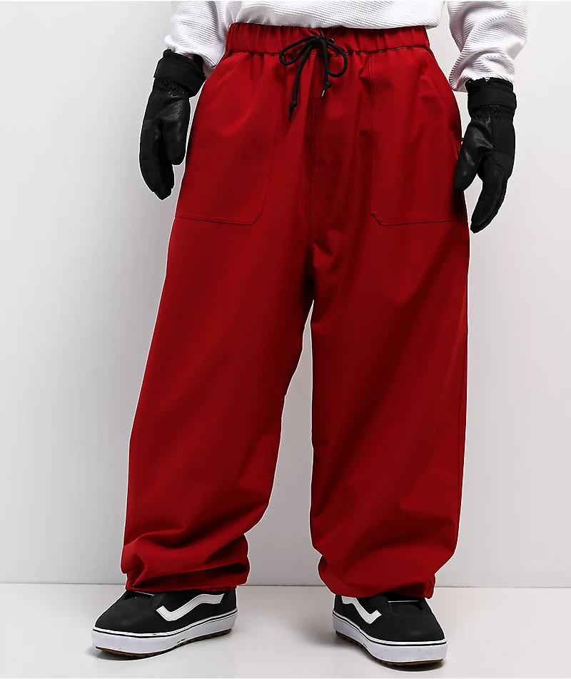 Empyre Hyak Red Loose Fit 10K Snowboard Pants