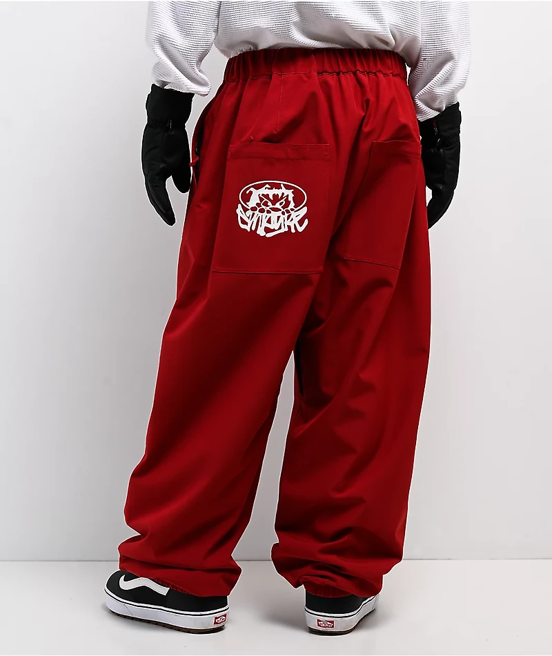 Empyre Hyak Red Loose Fit 10K Snowboard Pants