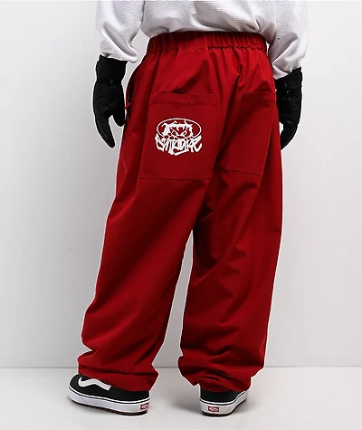 Empyre Hyak Red Loose Fit 10K Snowboard Pants