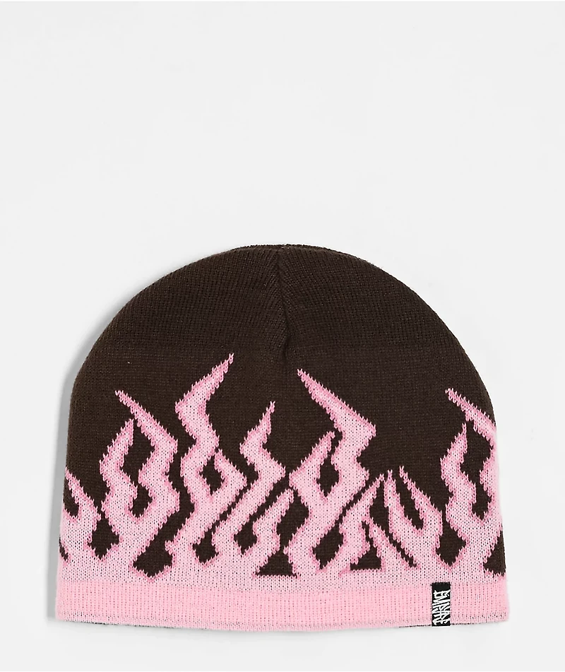 Empyre Inside Out III Brown & Pink Reversible Skully Beanie