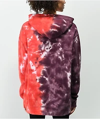 Empyre Jasmine Yin Yang Red & Purple Tie Dye Hoodie
