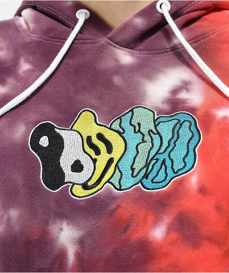 Empyre Jasmine Yin Yang Red & Purple Tie Dye Hoodie