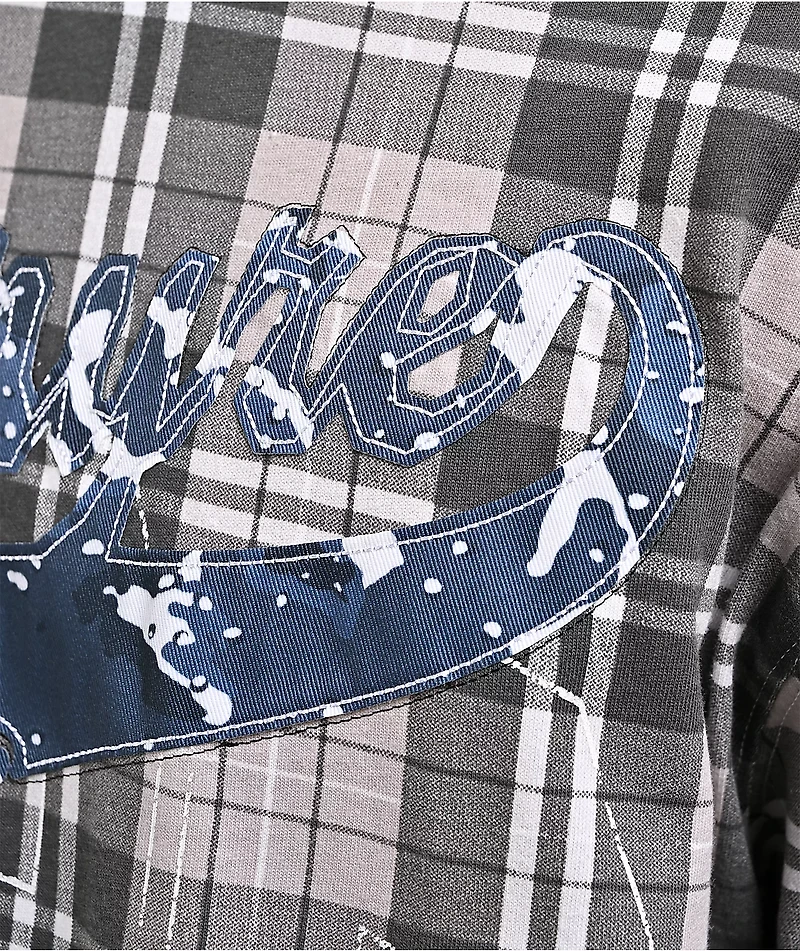 Empyre Jigsaw Grey Plaid 2fer Long Sleeve T-Shirt