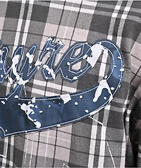 Empyre Jigsaw Grey Plaid 2fer Long Sleeve T-Shirt