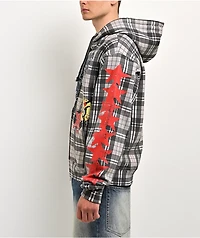 Empyre Jigsaw Grey Plaid Zip Hoodie