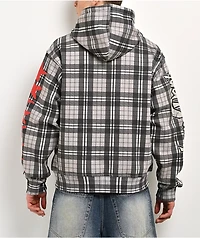 Empyre Jigsaw Grey Plaid Zip Hoodie