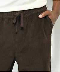 Empyre Johnny Elastic Waist Loose Fit Corduroy Brown Sk8 Pants