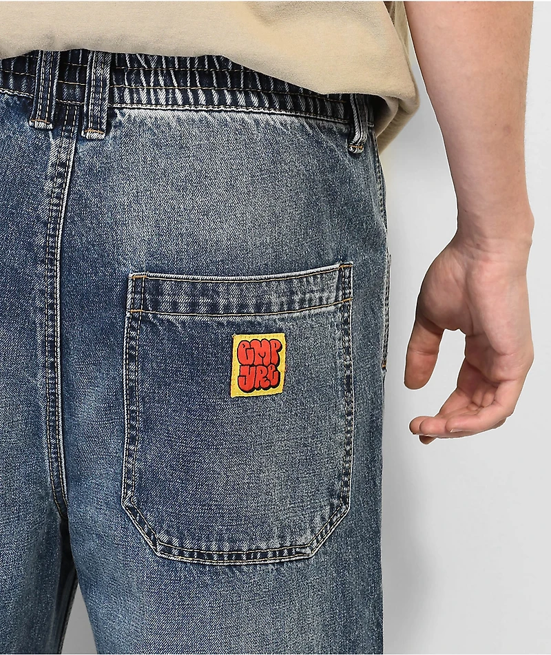 Empyre Johnny Medium Wash Elasic Waist Skate Jeans