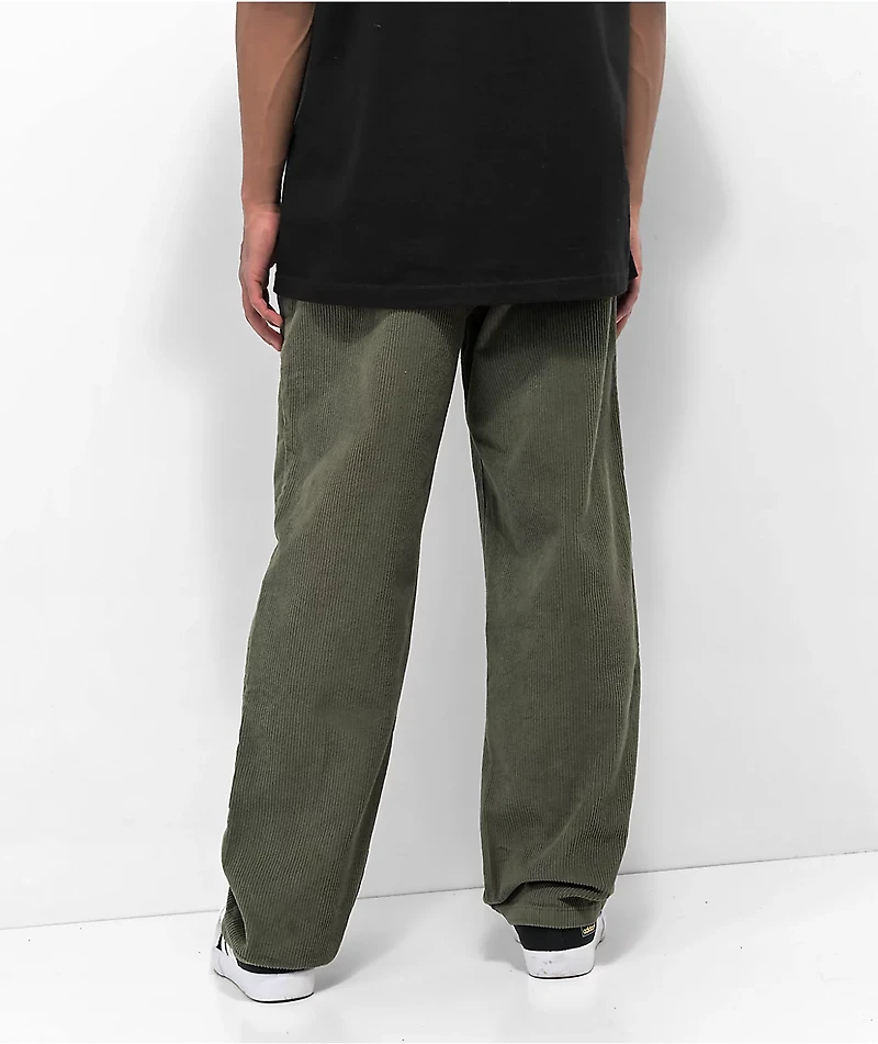 Empyre Johnny Olive Elastic Waist Corduroy Skate Pants
