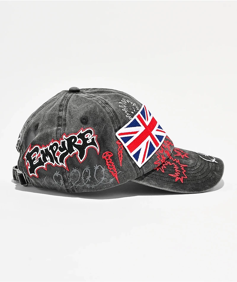 Empyre Johnny Patched Black Wash Strapback Hat