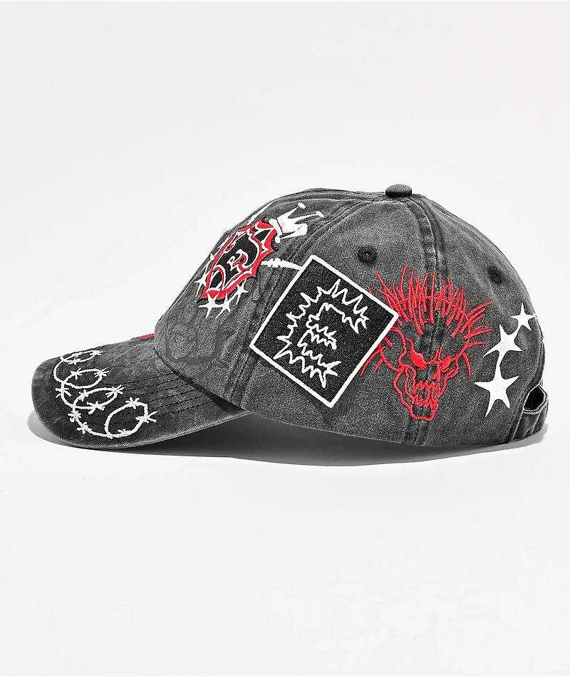 Empyre Johnny Patched Black Wash Strapback Hat