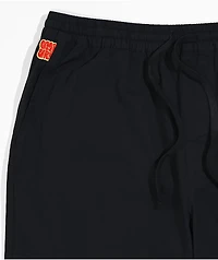 Empyre Johnny Poplin Loose Fit Black Elastic Waist Skate Pants