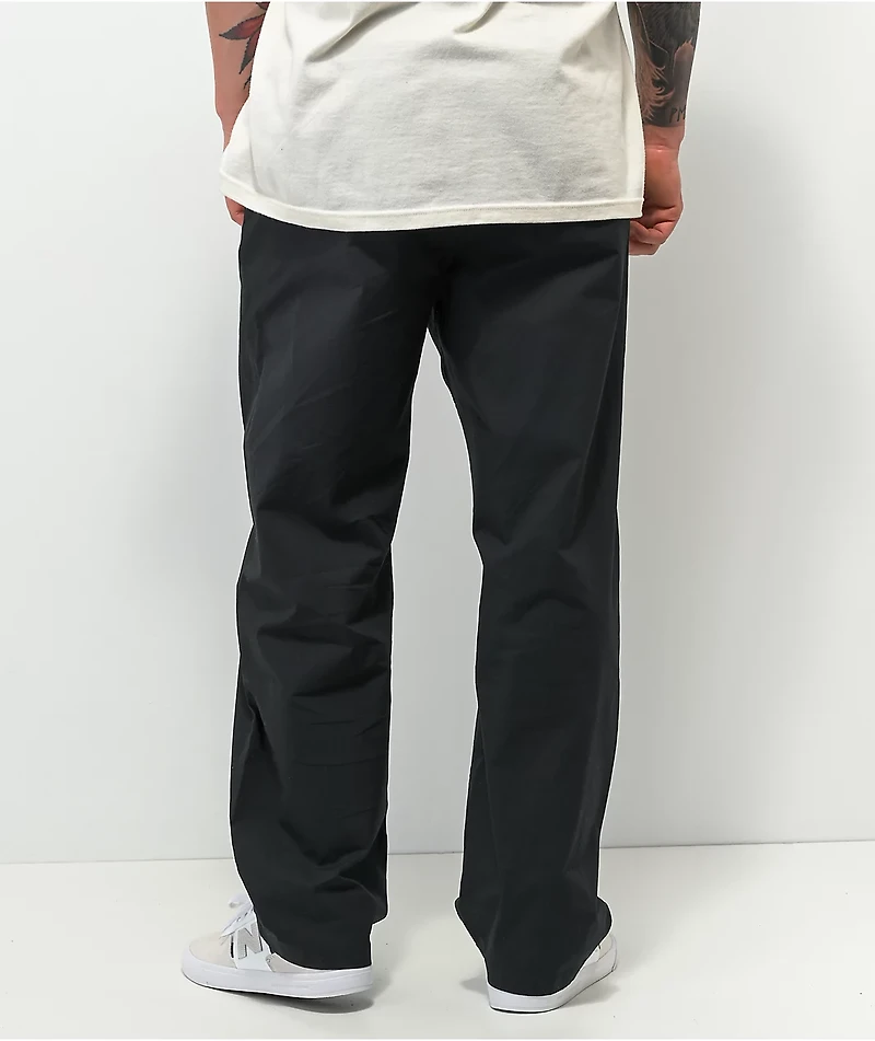 Empyre Johnny Poplin Loose Fit Black Elastic Waist Skate Pants