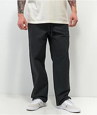 Empyre Johnny Poplin Loose Fit Black Elastic Waist Skate Pants