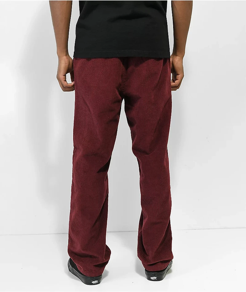 Empyre Johnny Red Elastic Waist Corduroy Skate Pants