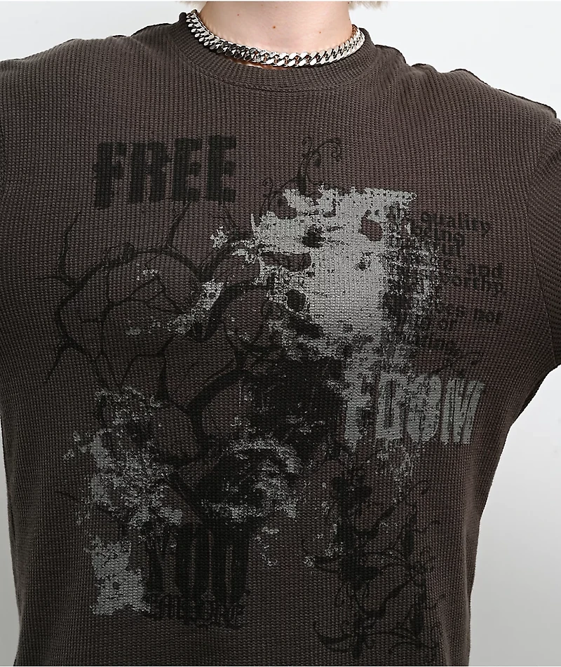 Empyre Jovie Grey Thermal Long Sleeve T-Shirt