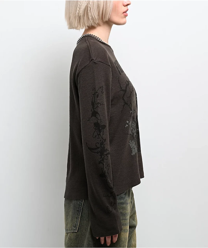 Empyre Jovie Grey Thermal Long Sleeve T-Shirt