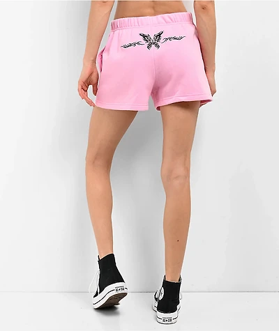 Empyre Jules Butterfly Prism Pink Sweat Shorts