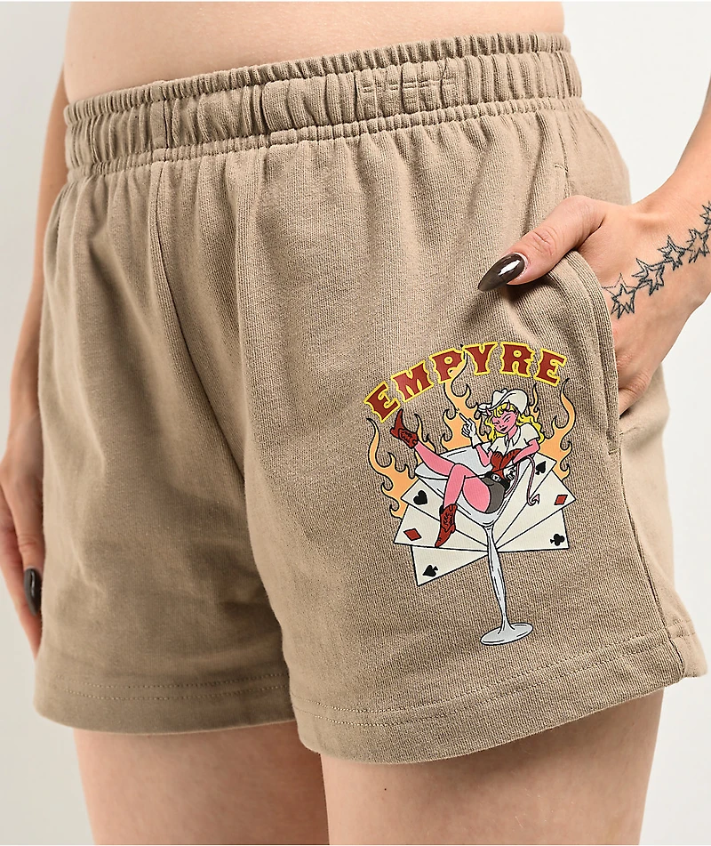 Empyre Jules Cowgirl Beige Sweat Shorts