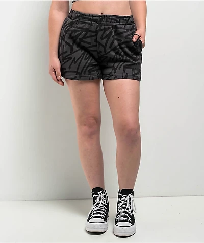 Empyre Jules Graffiti Raven Black Sweat Shorts