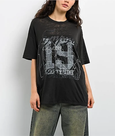 Empyre Julien Black Oversized Burnout T-Shirt