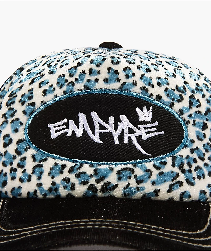 Empyre Jungle Black & Blue Velvet Trucker Hat
