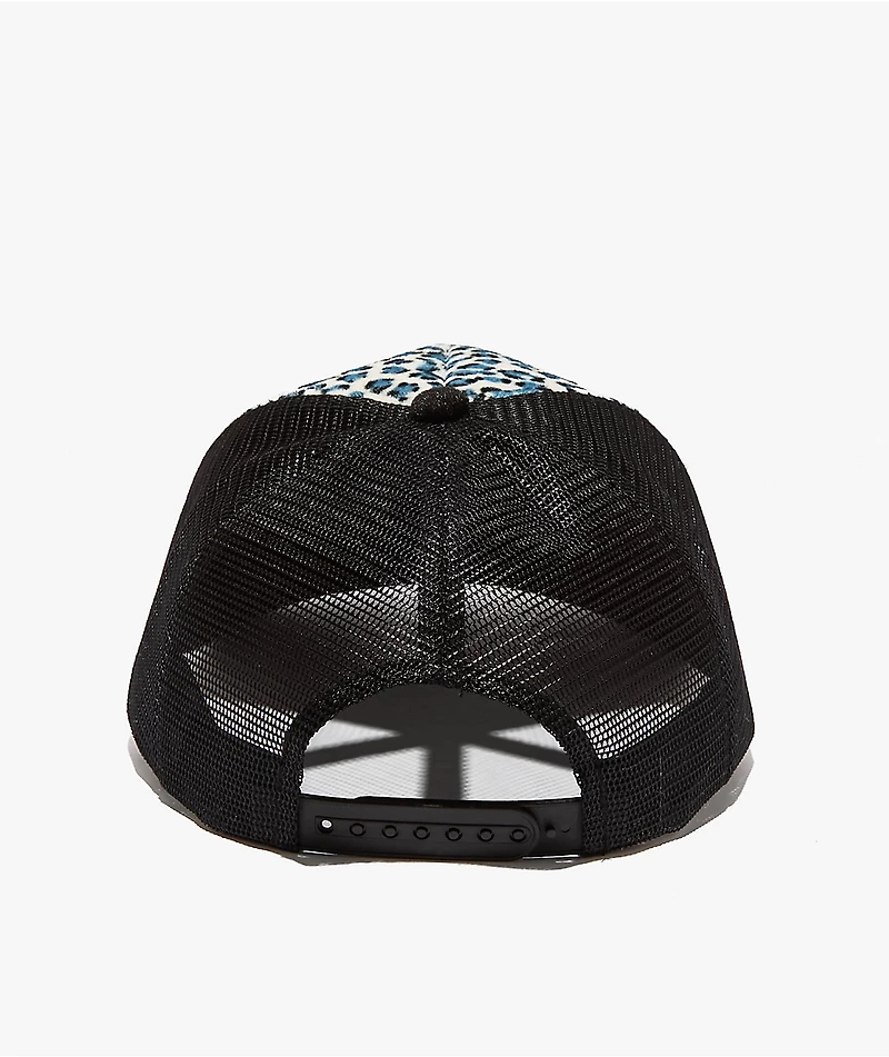 Empyre Jungle Black & Blue Velvet Trucker Hat