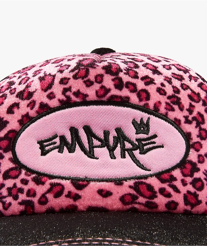 Empyre Jungle Black & Pink Velvet Trucker Hat