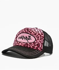 Empyre Jungle Black & Pink Velvet Trucker Hat