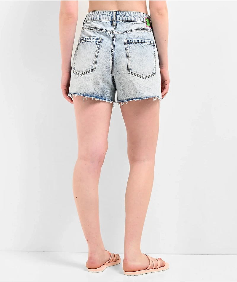 Empyre Kickback Cutoff Light Blue Wash Shorts
