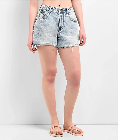 Empyre Kickback Cutoff Light Blue Wash Shorts